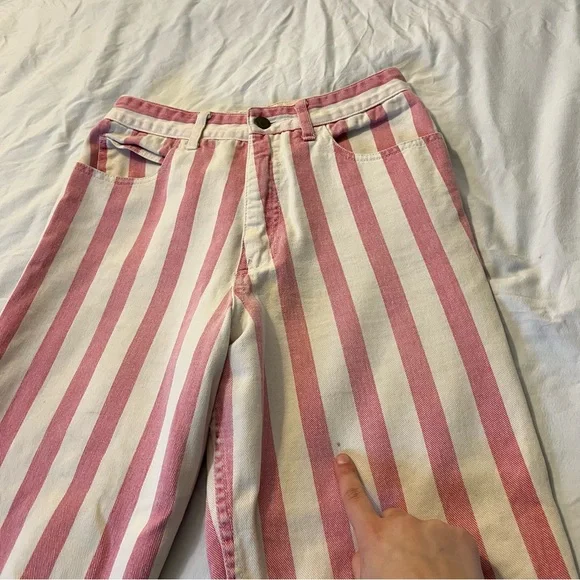 Vintage pink and white striped denim guess jeans - Picture 6 of 7